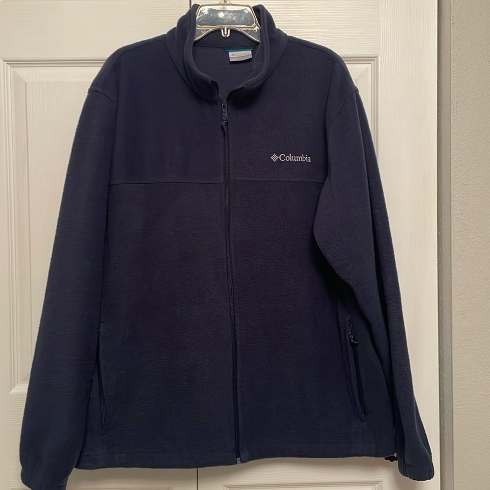 Columbia Men’s Full Zip Blue Fleece Jacket Large